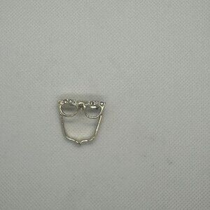 Gold-Tone Glasses Brooch Pin With Rhinestone Accents For Women